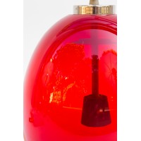 Lampa sufitowa, czerwona, szkło, lata 70. 